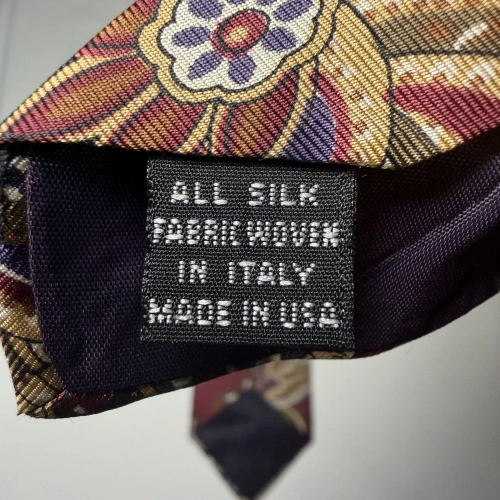 Christian Dior Monsieur Burgundy Maroon‎ Paisley Print All Silk Neck
